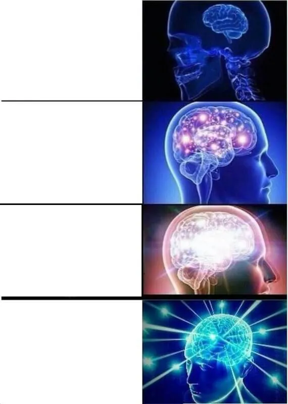 Expanding Brain meme template preview