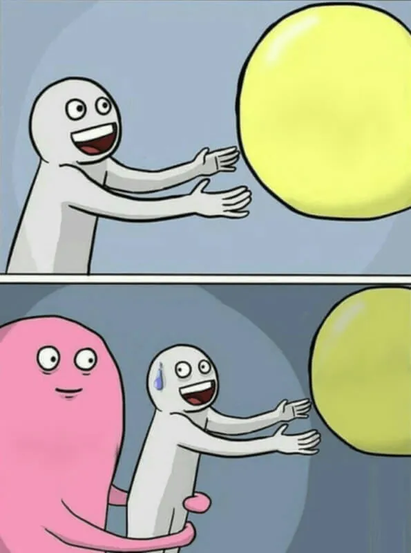Running Away Balloon meme template preview