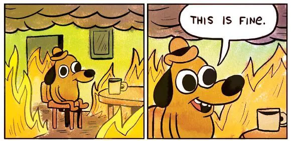 This Is Fine meme template preview