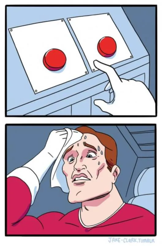 Two Buttons meme template preview